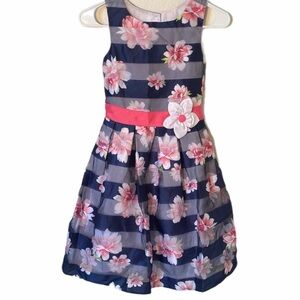 Jona Michelle Navy and Pink Floral Dress